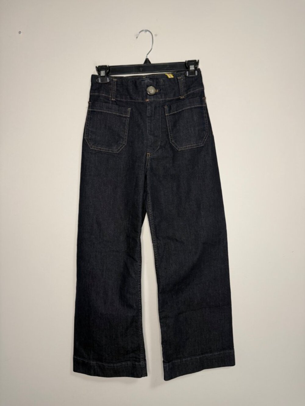 Maeve The Colette High-Rise Wide-Leg Cropped Jeans Dark Wash Size 26 Womens - Picture 3 of 8